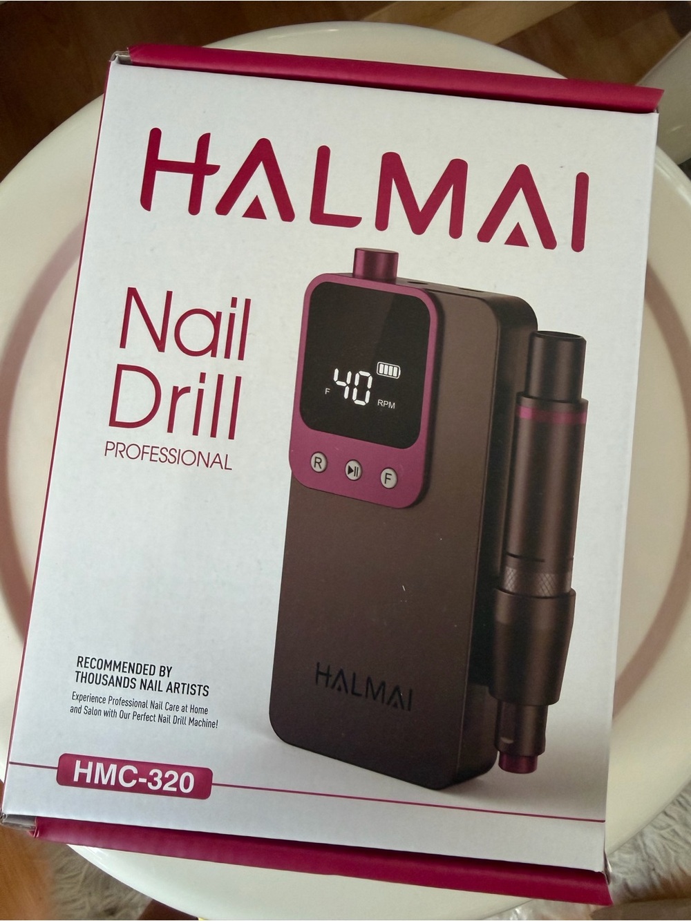 HMC-320 Professional Nail Drill - Pink/Black
